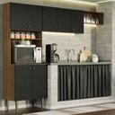 Ver imagem 3 de Armário de Cozinha Compacta Quiosque 235cm Rustic/preto Gourmet Madesa Xa