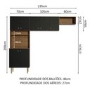 Ver imagem 4 de Armário de Cozinha Compacta Quiosque 235cm Rustic/preto Gourmet Madesa Xa