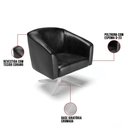 Ver imagem 6 de Cadeira Sala de Jantar Giratória Cromada Kit 2 Stella Sintético Pu D03 - D'Rossi Cor Preto