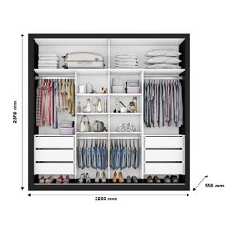 Guarda Roupa Sevilha 2 Portas com Espelho Mdf - Mademarcs - 4