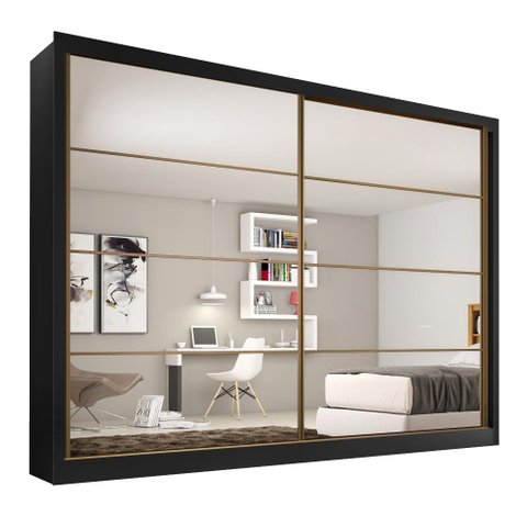 Guarda Roupa Sevilha 2 Portas com Espelho Mdf - Mademarcs