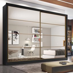 Guarda Roupa Sevilha 2 Portas com Espelho Mdf - Mademarcs - 2