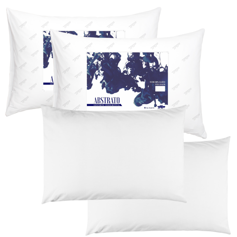 Kit 2 Travesseiros Abstrato Fibra de Plumas Importada Linha Hotelaria com 2 Fronhas 100% Algodão