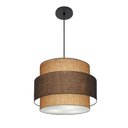 Ver imagem 1 de Lustre para Sala de Jantar Vivare Md-4392 Cúpula em Tecido 40cm Lustres Vivare Palha-café-palha Bivo