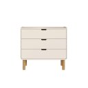Ver imagem 2 de Cômoda Aura 3 Gavetas Orgânico Pé Madeira | Offwhite