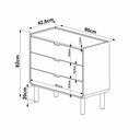 Ver imagem 4 de Cômoda Aura 3 Gavetas Orgânico Pé Madeira | Offwhite