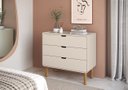 Ver imagem 5 de Cômoda Aura 3 Gavetas Orgânico Pé Madeira | Offwhite