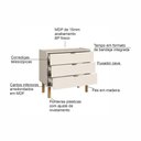 Ver imagem 6 de Cômoda Aura 3 Gavetas Orgânico Pé Madeira | Offwhite