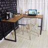 Mesa Escritório Escrivaninha em L Estilo Industrial Mel / Preto - 2