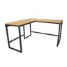 Mesa Escritório Escrivaninha em L Estilo Industrial Mel / Preto - 4