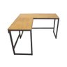 Mesa Escritório Escrivaninha em L Estilo Industrial Mel / Preto - 3