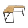 Mesa Escritório Escrivaninha em L Estilo Industrial Mel / Preto - 5