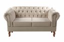 Ver imagem 2 de Sofá Namoradeira 2 Lugares Chesterfield Capitonê Dom Pedro Sala, Recepção, Barbearia - Suede Bege