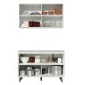 Kit Armário de Cozinha Aéreo e Balcão Gabinete de Pia 120 cm Branco Reims Madesa - 5