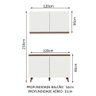 Kit Armário de Cozinha Aéreo e Balcão Gabinete de Pia 120 cm Branco Reims Madesa - 3