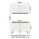Ver imagem 3 de Kit Armário de Cozinha Aéreo e Balcão Gabinete de Pia 120 cm Branco Reims Madesa