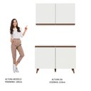 Ver imagem 6 de Kit Armário de Cozinha Aéreo e Balcão Gabinete de Pia 120 cm Branco Reims Madesa