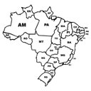 Ver imagem 1 de Adesivo Decorativo Brasil Mapa Estados:preto