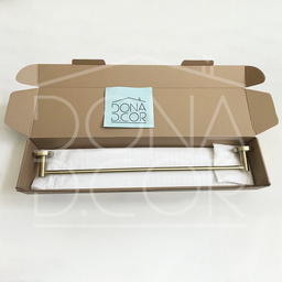 Porta Toalha de Banho Dourado Escovado Toalheiro Inox 60cm Barra Simples Acessório Parede Banheiro - 5