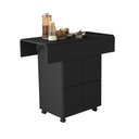 Ver imagem 4 de Mesa Dobrável c/ Bancos Vira Aparador Multiuso Bar MDF Annie: Preto