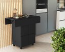 Ver imagem 2 de Mesa Dobrável c/ Bancos Vira Aparador Multiuso Bar MDF Annie: Preto
