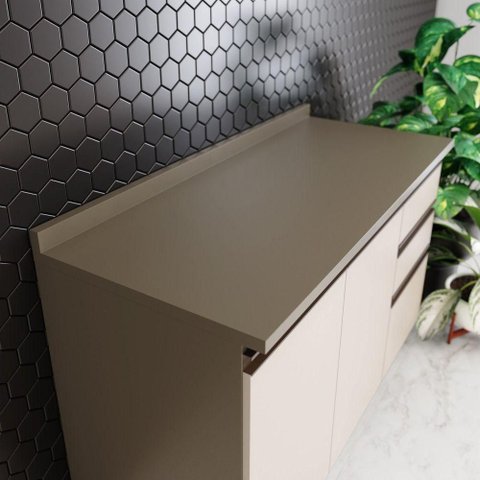 Tampo para Balcão Lora sem Porta BP 120cm Bege Casa 812