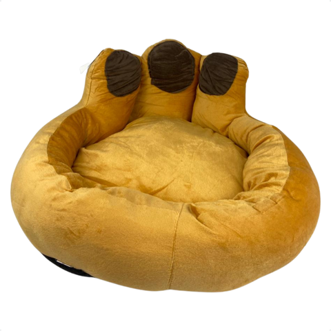 Cama de Pelúcia para Pets Desenho Pata 15x51cm Laranja