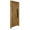 Ver imagem 4 de Kit Porta de Madeira Agatha 92 X 2,10 Bat.14cm Fech.rolete com Puxador - Hale