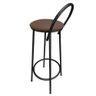 Kit 3 Banquetas Alta Drink Estofada de Metal Banco Alto Para Cozinha Bar Balcão Preta Marrom - 4