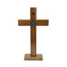 Crucifixo Cruz Medalha de São Bento Prateado Parede e Mesa 26 Cm - 2
