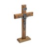 Crucifixo Cruz Medalha de São Bento Prateado Parede e Mesa 26 Cm - 1