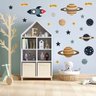 Adesivo de Parede Decorativo Infantil Foguete Azul Estrelas - 4