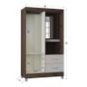 Guarda Roupa Solteiro Cordoba 2 Portas Chocolate Off White – Poquema - 3