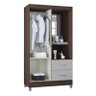 Guarda Roupa Solteiro Cordoba 2 Portas Chocolate Off White – Poquema - 2