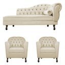 Ver imagem 2 de Kit Diva Recamier Diana 140cm Lado Esquerdo e 02 Poltronas Julia Suede - Doce Sonho Móveis RECAMIER