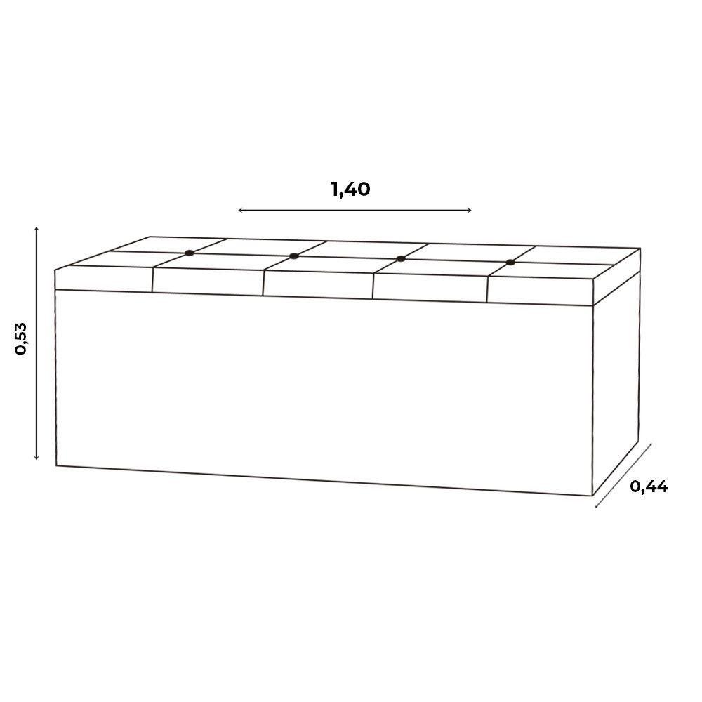 Kit Painel e Calçadeira Baú Casal 1,40m Berlim Suede - Pallazio Cor Bege - 5