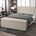 Ver imagem 7 de Kit Painel e Calçadeira Baú Casal 1,40m Berlim Suede - Pallazio Cor Bege