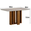 Ver imagem 2 de Mesa de Jantar Jade Gold 120x80 Canto Copo com Vidro Cinamomo Off White - Leifer