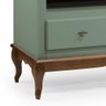 Rack para Sala com Pés Luis Xv 2 Gavetas e Nicho 60502 Linz Móveis - Verde Musgo/imbuia Glazer - 3