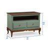Rack para Sala com Pés Luis Xv 2 Gavetas e Nicho 60502 Linz Móveis - Verde Musgo/imbuia Glazer - 5