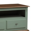 Ver imagem 4 de Rack para Sala com Pés Luis Xv 2 Gavetas e Nicho 60502 Linz Móveis - Verde Musgo/imbuia Glazer
