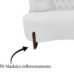 Sofá 3 Lugares Orgânico Curvo Tókio 180cm Couro Branco - 6