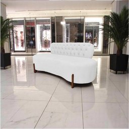 Sofá 3 Lugares Orgânico Curvo Tókio 180cm Couro Branco - 8