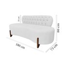 Ver imagem 7 de Sofá 3 Lugares Orgânico Curvo Tókio 180cm Couro Branco