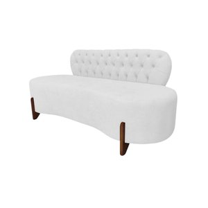 Sofá 3 Lugares Orgânico Curvo Tókio 180cm Couro Branco