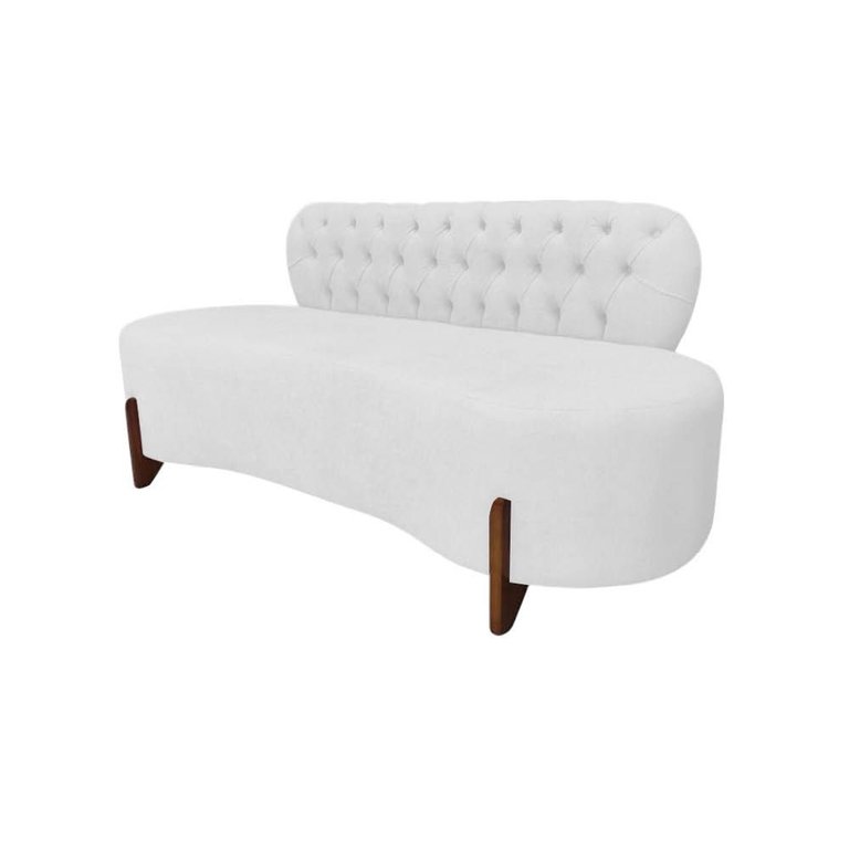 Sofá 3 Lugares Orgânico Curvo Tókio 180cm Couro Branco Sofá 3 Lugares Orgânico Curvo Tókio 180cm Couro Branco