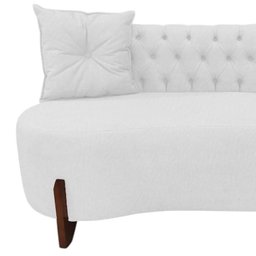 Sofá 3 Lugares Orgânico Curvo Tókio 180cm Couro Branco - 5