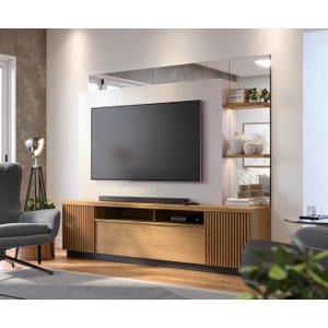 Estante Home Niteroi para TV até 70 Polegadas Espelhado 3 Portas 2 Prateleiras 2 Nichos com LED Frei