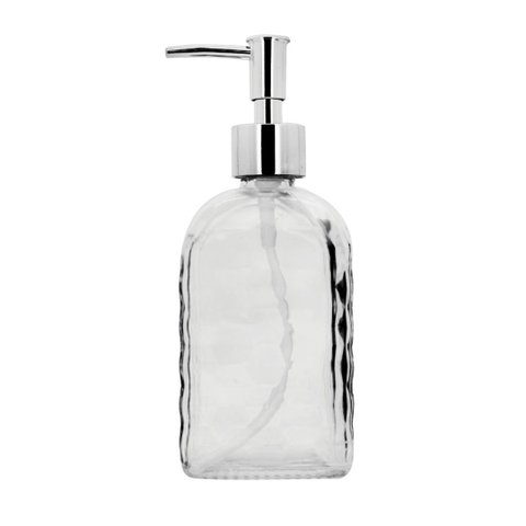 Saboneteira Porta Sabonete Líquido Vidro Clear Diamante 500ml - Tuut