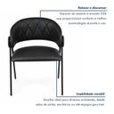 Ver imagem 4 de Kit 2 Cadeiras de Jantar Industrial Estofada Corino Preto Lara